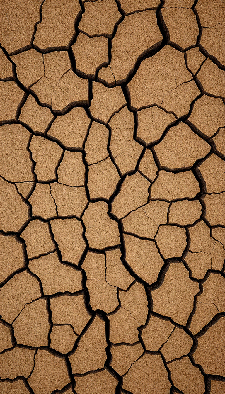 Cracked Earth Drought Pattern Texture Photorealistic Wallpaper
