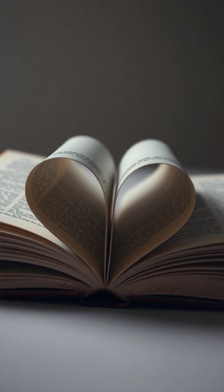 Book Pages Heart Shape Romantic Aesthetic Wallpaper