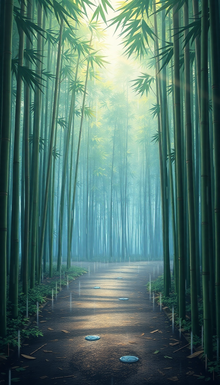 Bamboo Forest Rain Anime Peaceful Anime Wallpaper