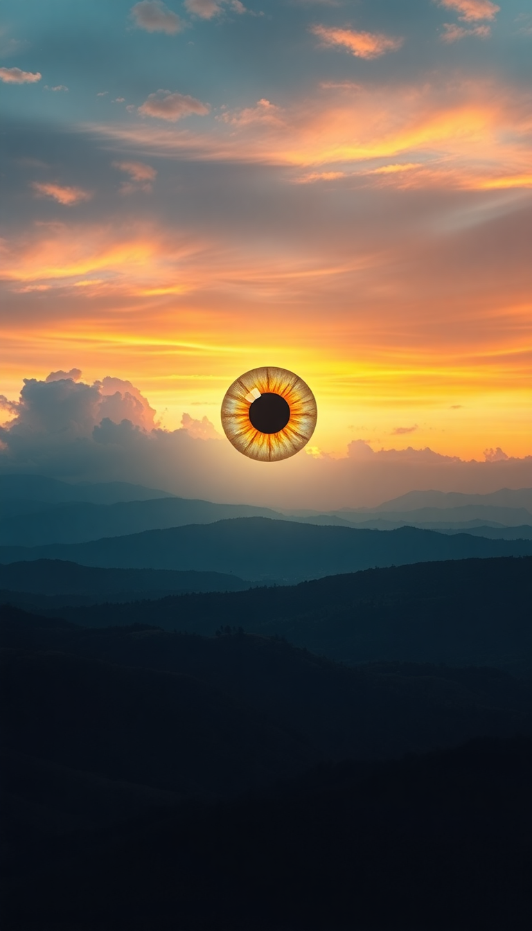 Giant Eye In Sky Watching Digital art Wallpaper