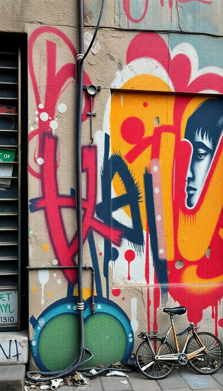 Street Art Mural Colorful Wall Photorealistic Wallpaper