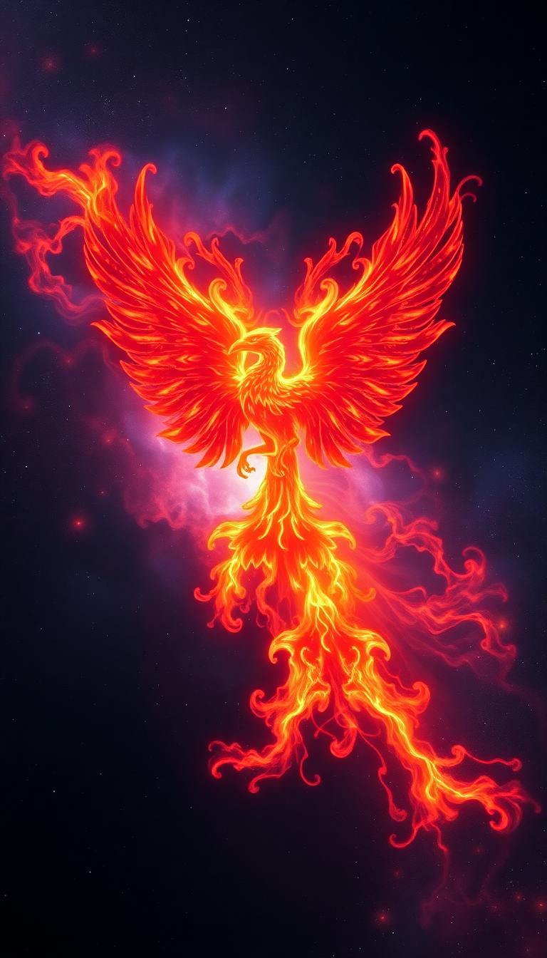 Nebula Shaped Like Phoenix Bird Digital art Wallpaper