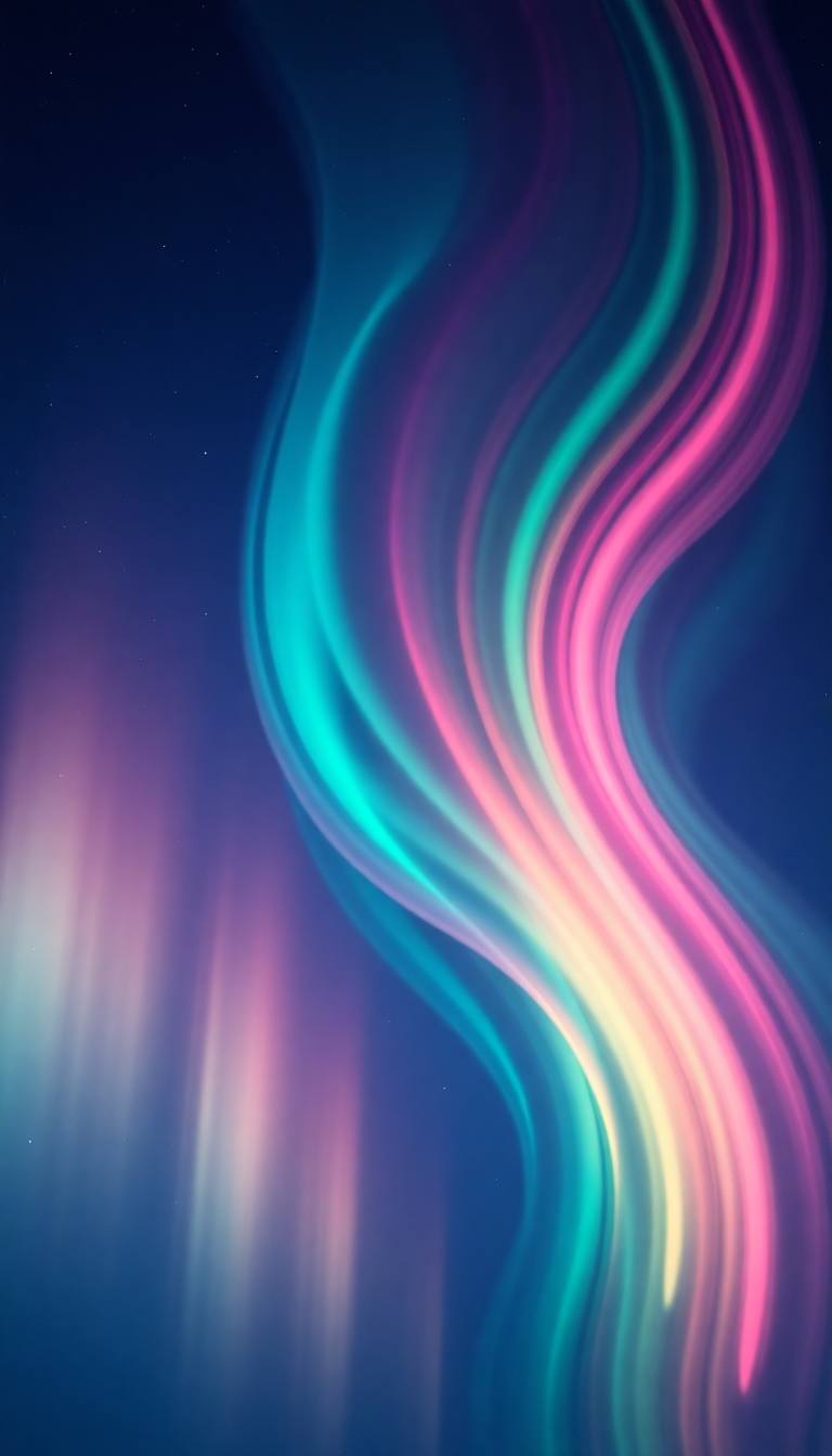 Northern Lights Abstracted Flowing Ribbons Digital art Wallpaper