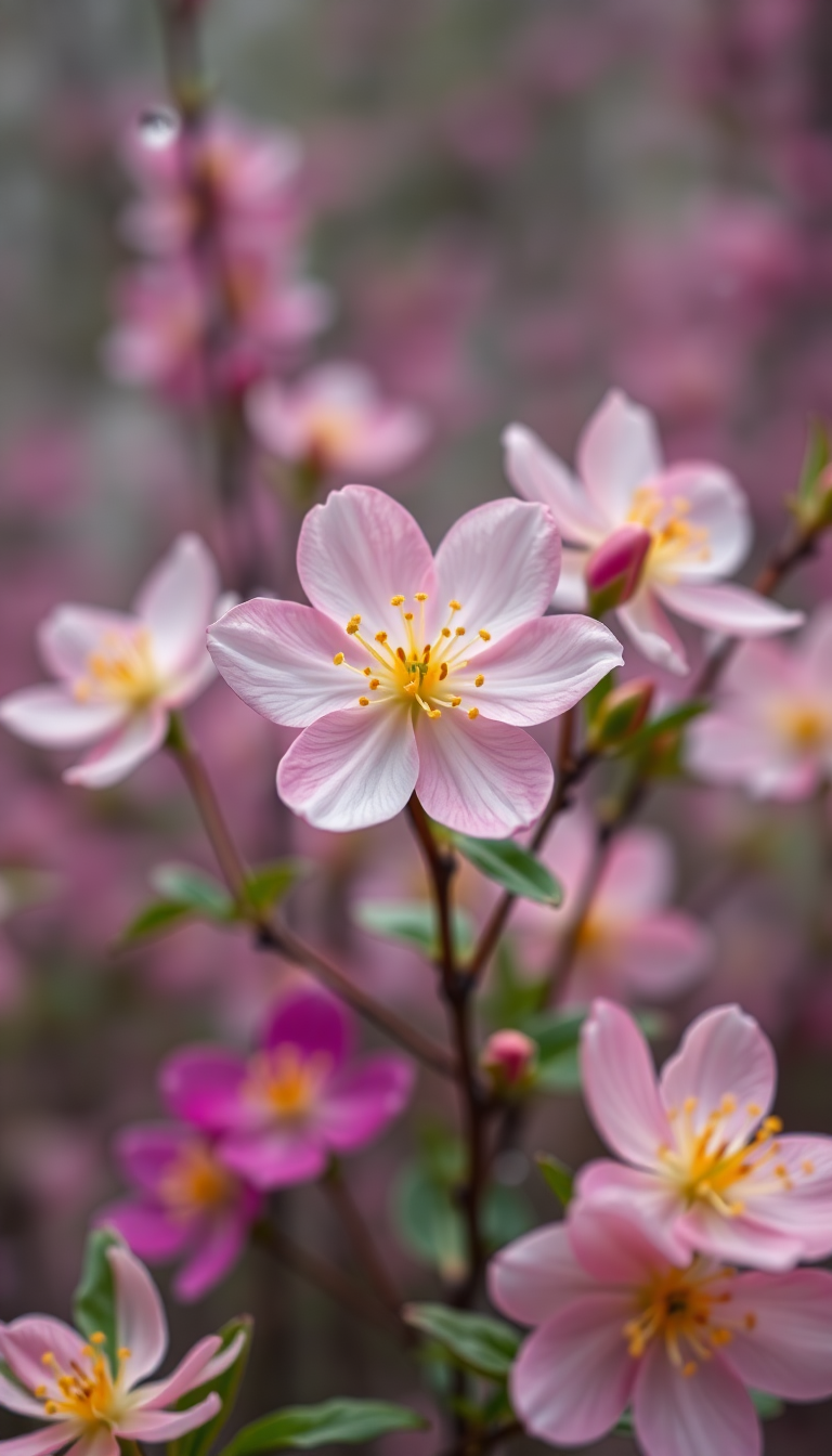 Spring Rain Flower Blooming Time Aesthetic Wallpaper