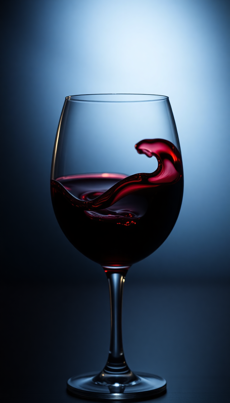 Wine Glass Swirl Burgundy Liquid Photorealistic Wallpaper