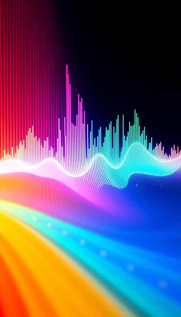 Sound Waves Visualized Colorful Frequency Digital art Wallpaper