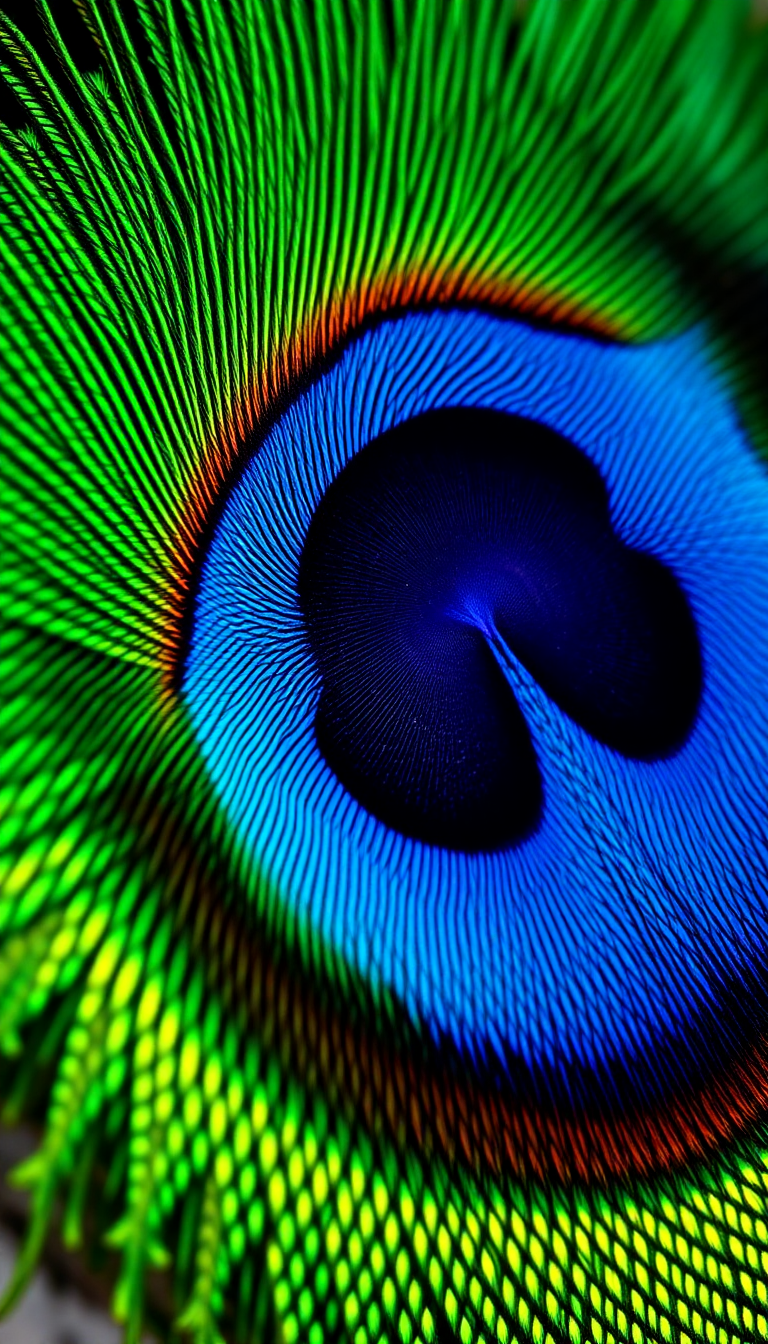 Peacock Feather Macro Iridescent Eye Photorealistic Wallpaper