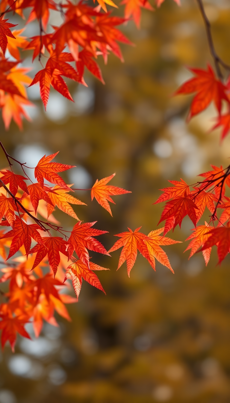 Autumn Leaves Falling Maple Red Photorealistic Wallpaper