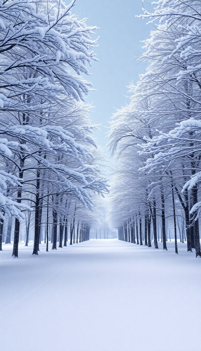 Blizzard Snow Wind Trees Bending Photorealistic Wallpaper