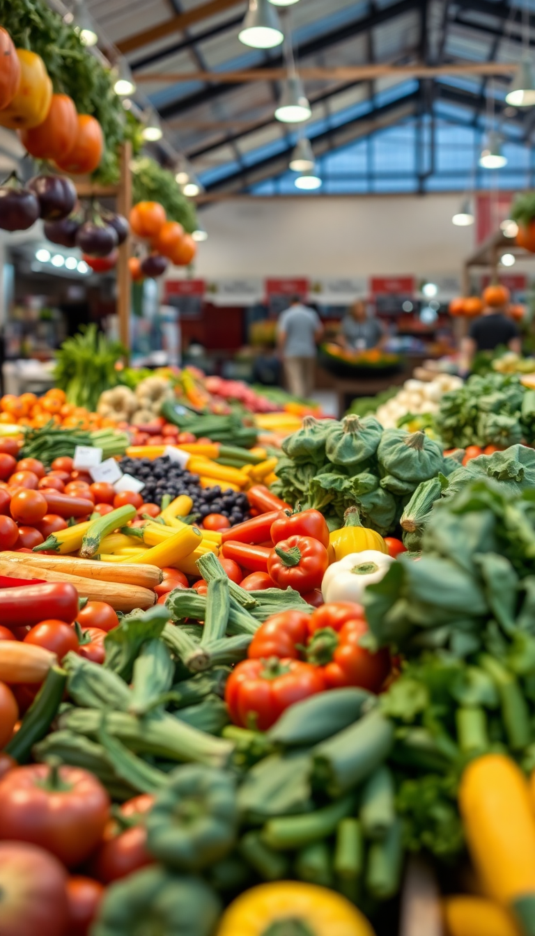 Farmers Market Produce Colorful Vegetables Photorealistic Wallpaper