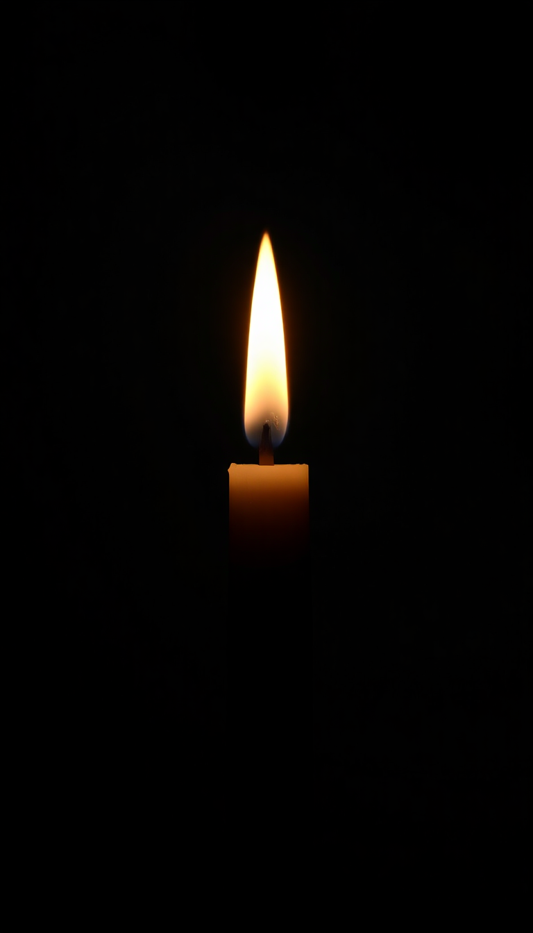 Single Candle Flame In Complete Photorealistic Wallpaper