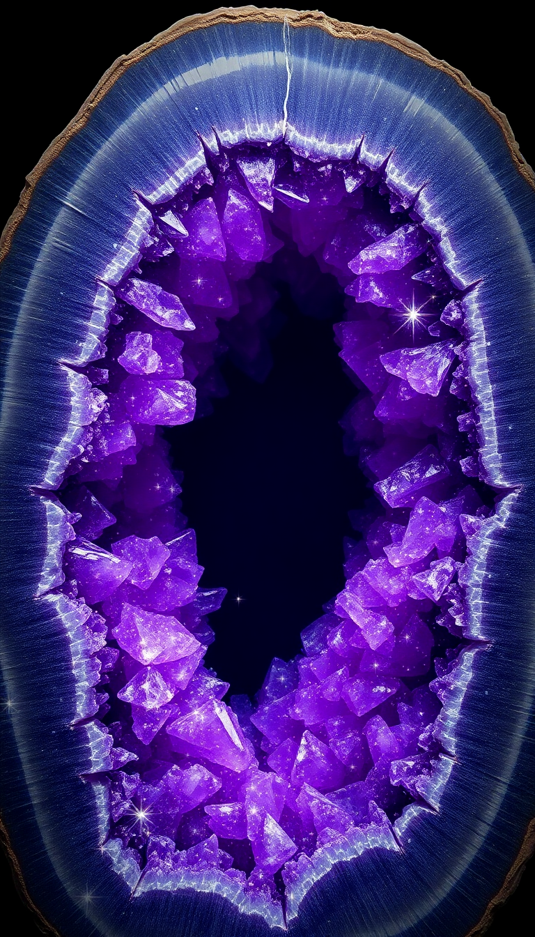 Geode Crystal Interior Purple Amethyst Photorealistic Wallpaper