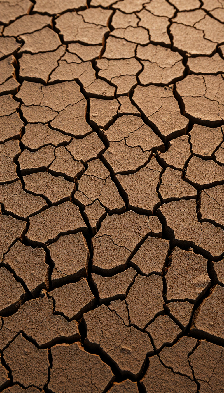 Cracked Earth Drought Pattern Texture Photorealistic Wallpaper
