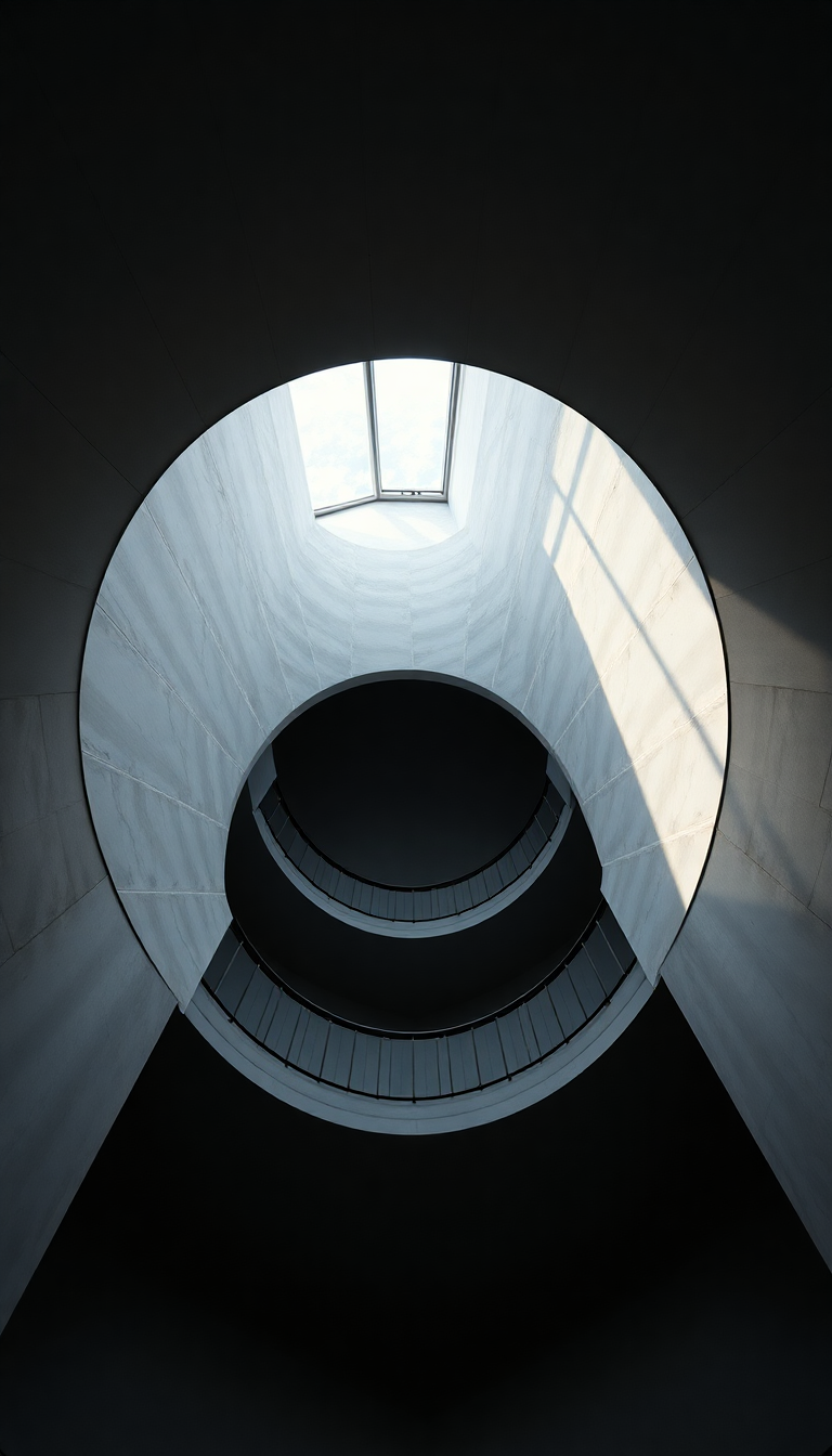 Spiral Staircase Looking Up Endless Photorealistic Wallpaper