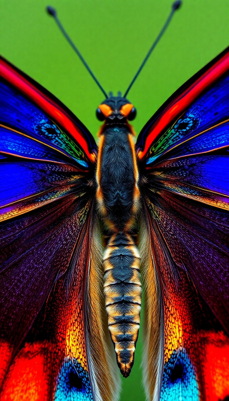 Butterfly Wing Macro Scales Colorful Photorealistic Wallpaper