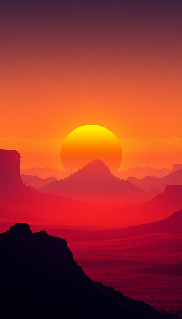 Alien Sunrise Three Suns Different Digital art Wallpaper