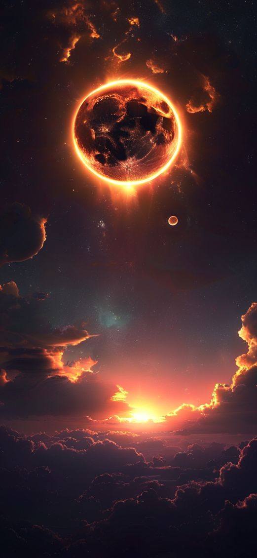 Eclipse Moment Totality Corona Dark Photorealistic Wallpaper