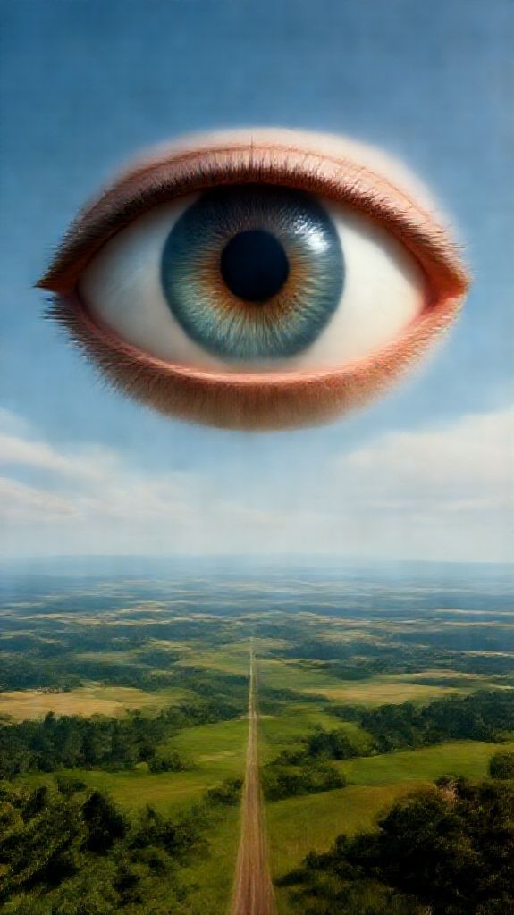 Giant Eye In Sky Watching Digital art Wallpaper