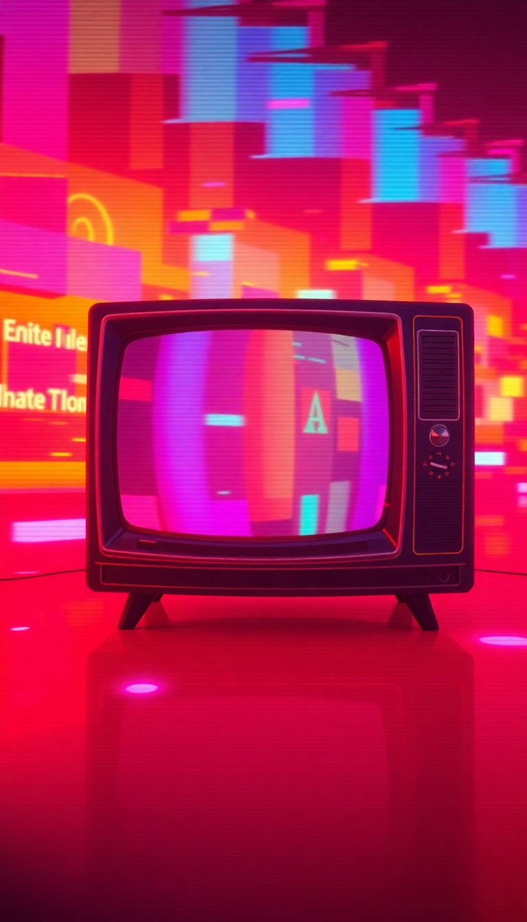 Vintage Television Static Colorful Noise Digital art Wallpaper