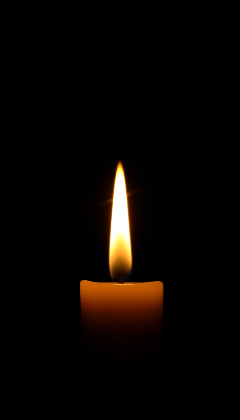 Single Candle Flame In Complete Photorealistic Wallpaper