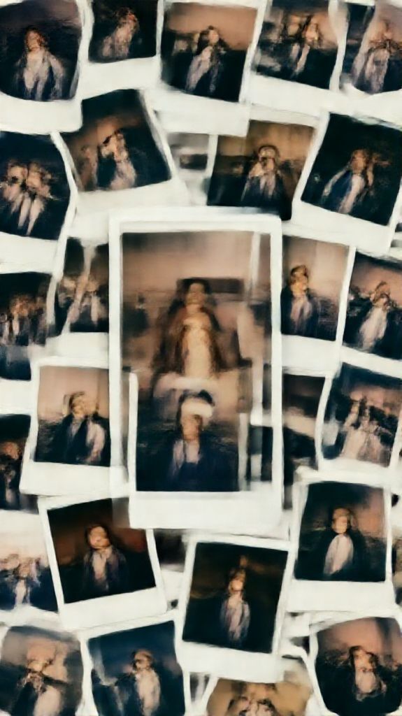 Vintage Polaroid Collection Scattered Memories Aesthetic Wallpaper