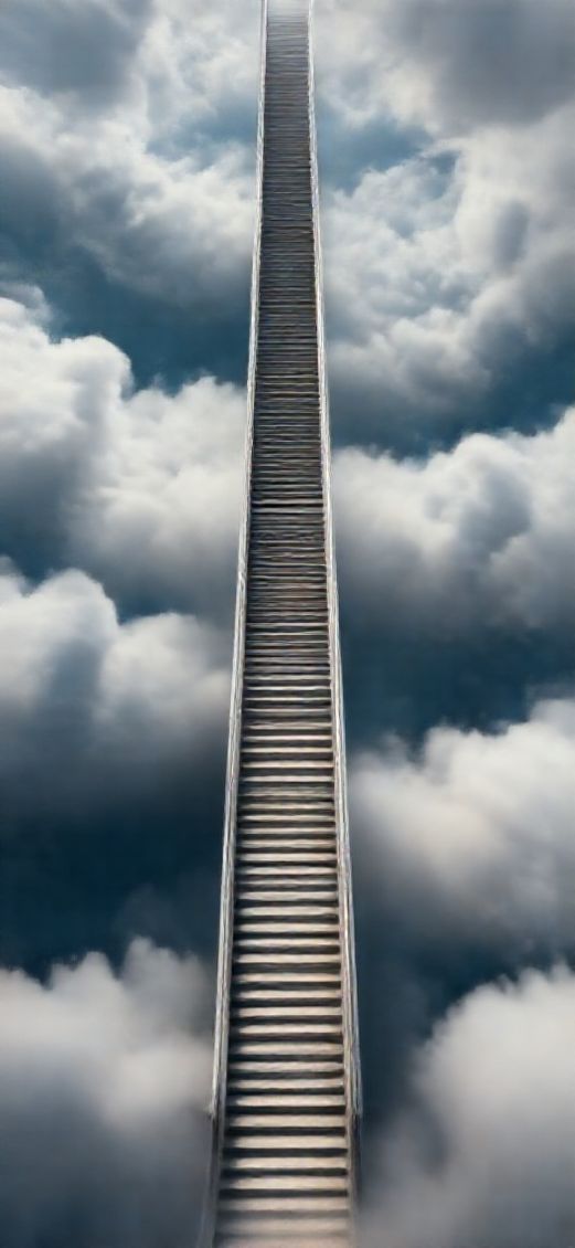 Stairs To Nowhere In Cloudy Digital art Wallpaper