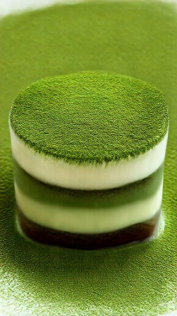 Matcha Tiramisu Layers Green Tea Photorealistic Wallpaper