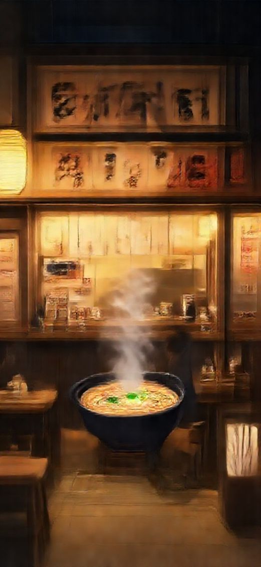 Cozy Ramen Shop At Night Anime Wallpaper