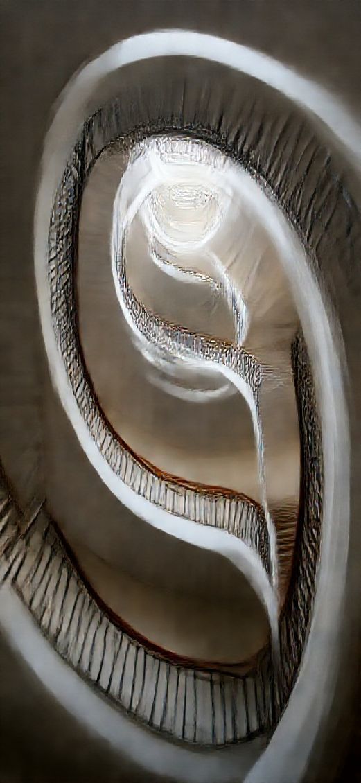 Spiral Staircase Looking Up Endless Photorealistic Wallpaper