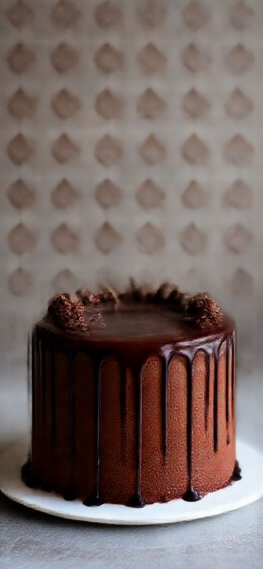 Chocolate Drip Cake Decadent Dessert Photorealistic Wallpaper
