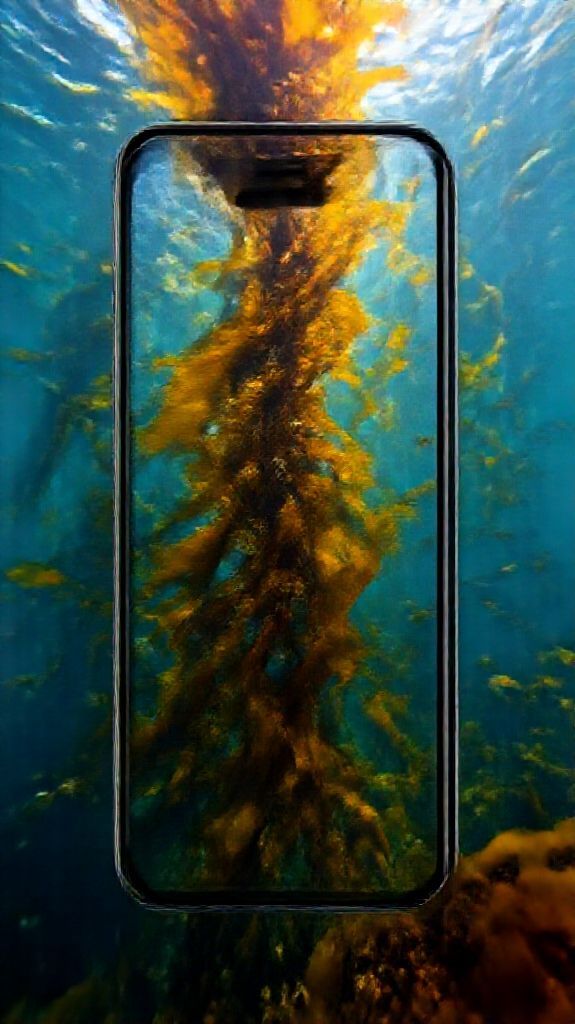 Underwater Forest Kelp Swaying Fish Photorealistic Wallpaper