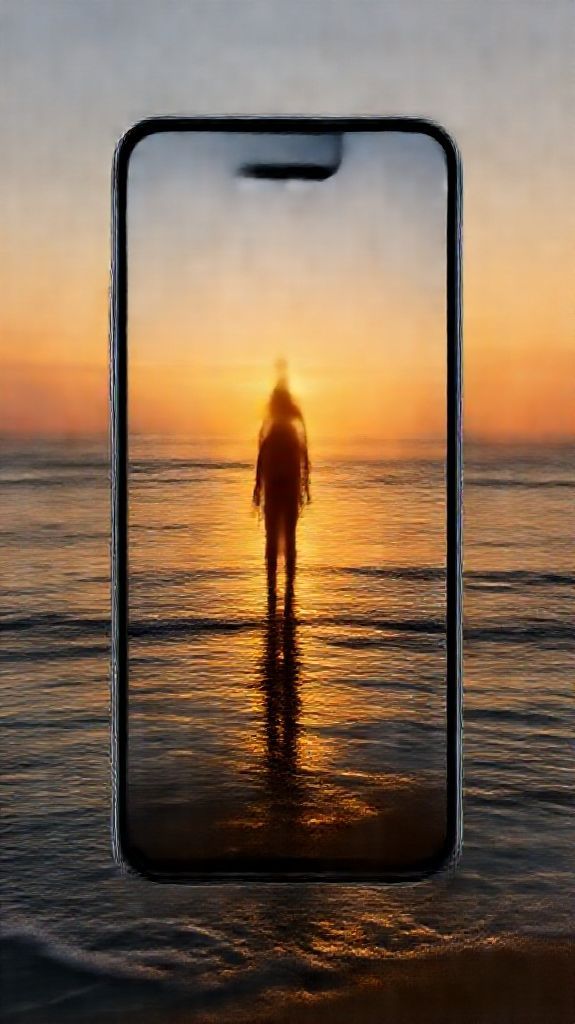 Beach Sunset Golden Hour Silhouette Photorealistic Wallpaper