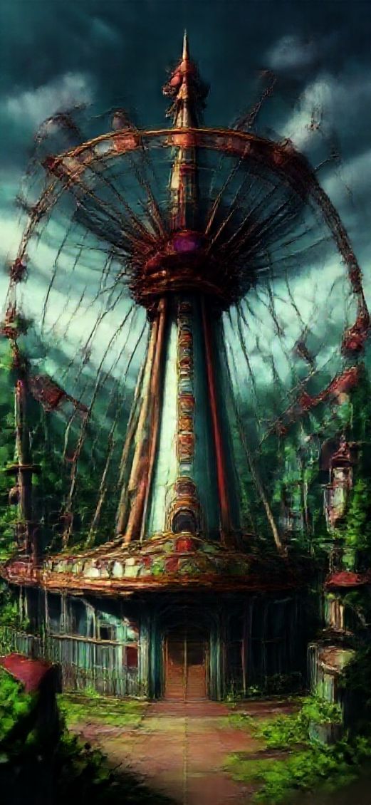 Abandoned Amusement Park Anime Eerie Anime Wallpaper