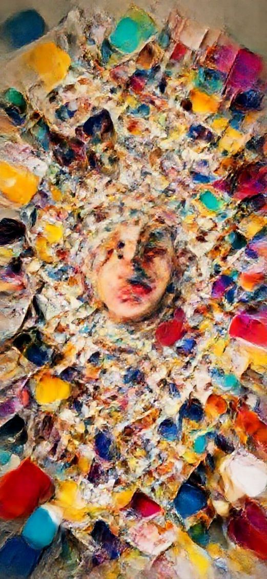 Art Supplies Scattered Creative Mess Photorealistic Wallpaper