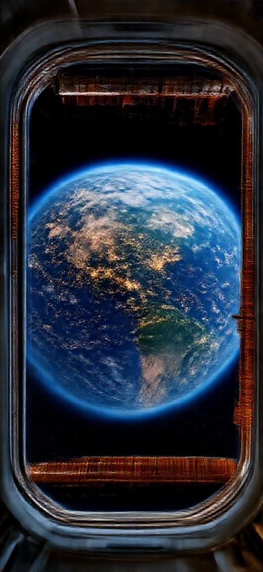 Space Station Window View Of Photorealistic Wallpaper