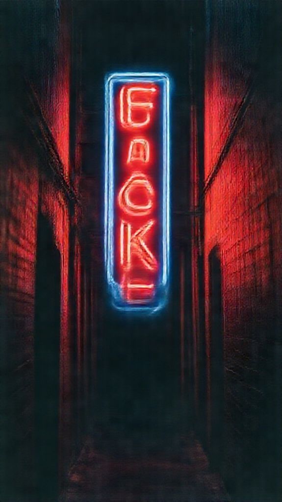 Neon Sign Flickering Dark Alley Aesthetic Wallpaper