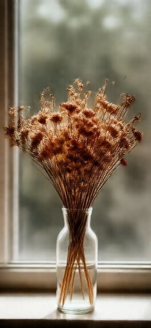 Dried Flowers In Glass Vase Aesthetic Wallpaper