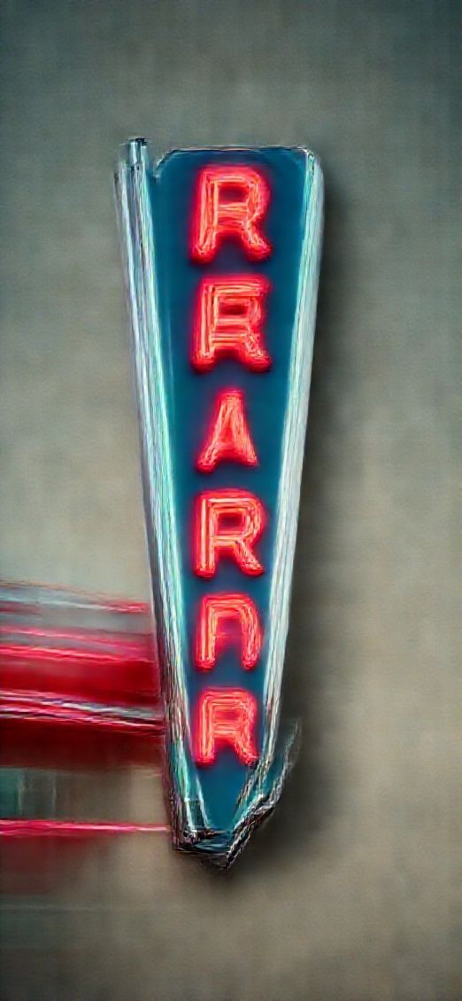 Retro Diner Neon Signs Chrome Photorealistic Wallpaper