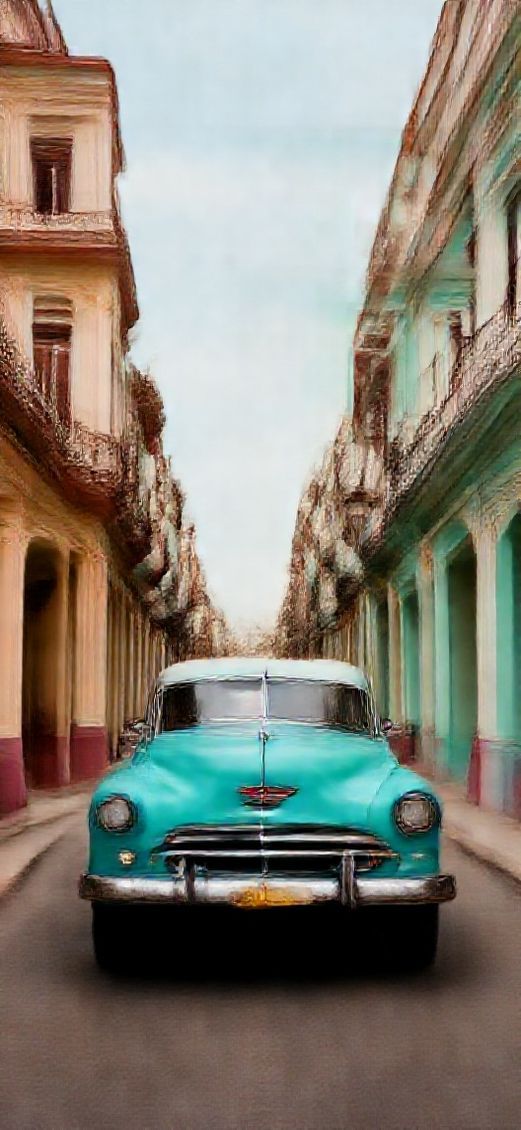 Old Havana Classic Cars Pastel Photorealistic Wallpaper