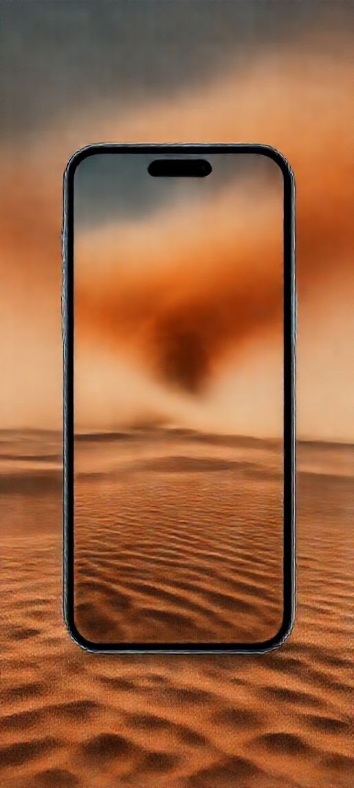 Sandstorm Approaching Desert Dramatic Orange Photorealistic Wallpaper