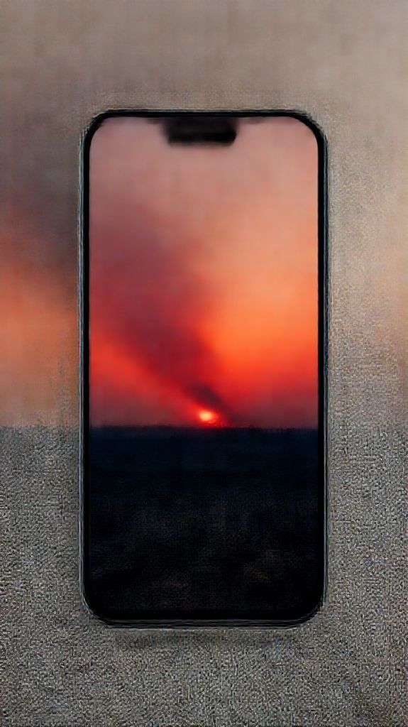 Sunset After Wildfire Smoke Creating Photorealistic Wallpaper