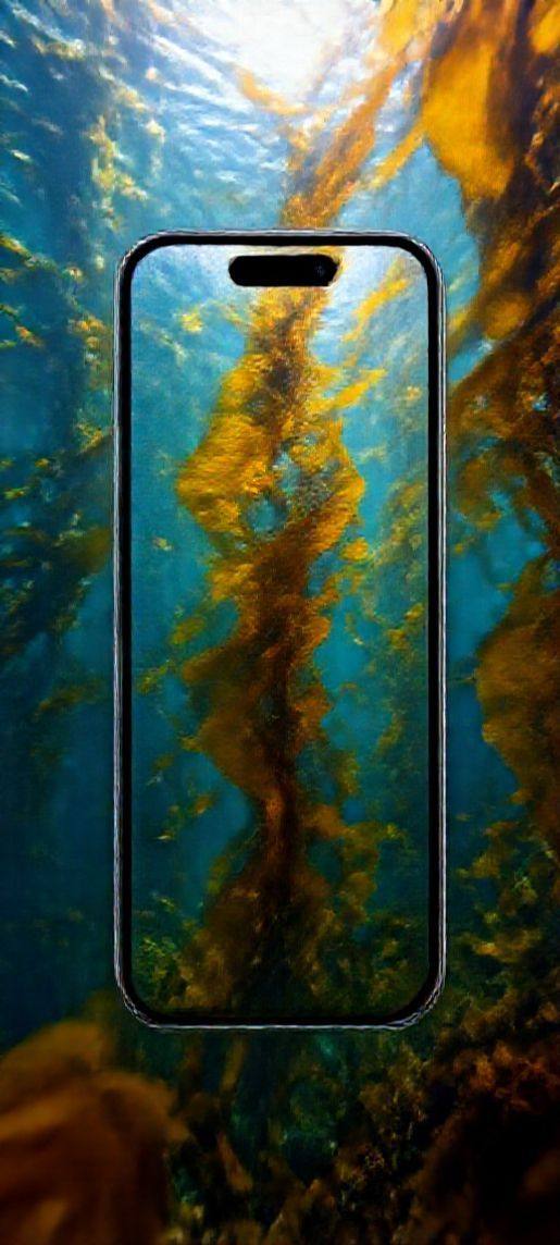 Metallic Pure Underwater Forest Kelp Wallpaper
