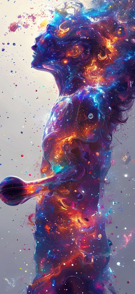 Frozen Galaxies Cosmic Human Form Wallpaper