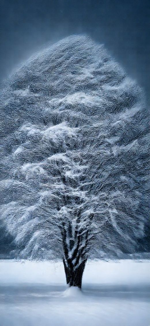 Photorealistic Opulent Snow Wind Trees Wallpaper