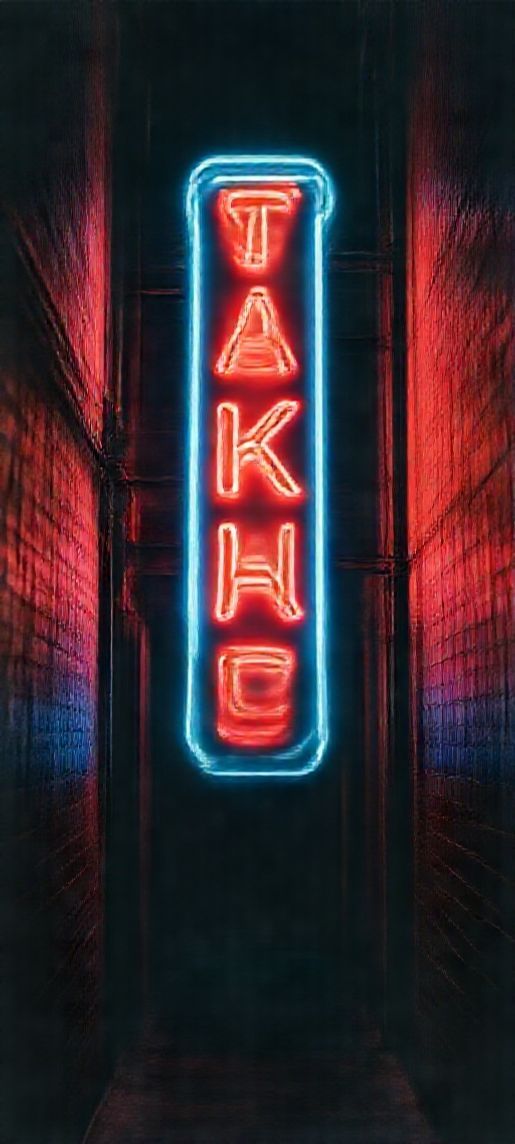 Elegant Lunar Neon Sign Flickering Wallpaper