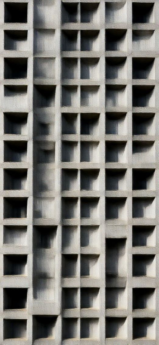 Photorealistic Lunar Architecture Concrete Geometric Wallpaper