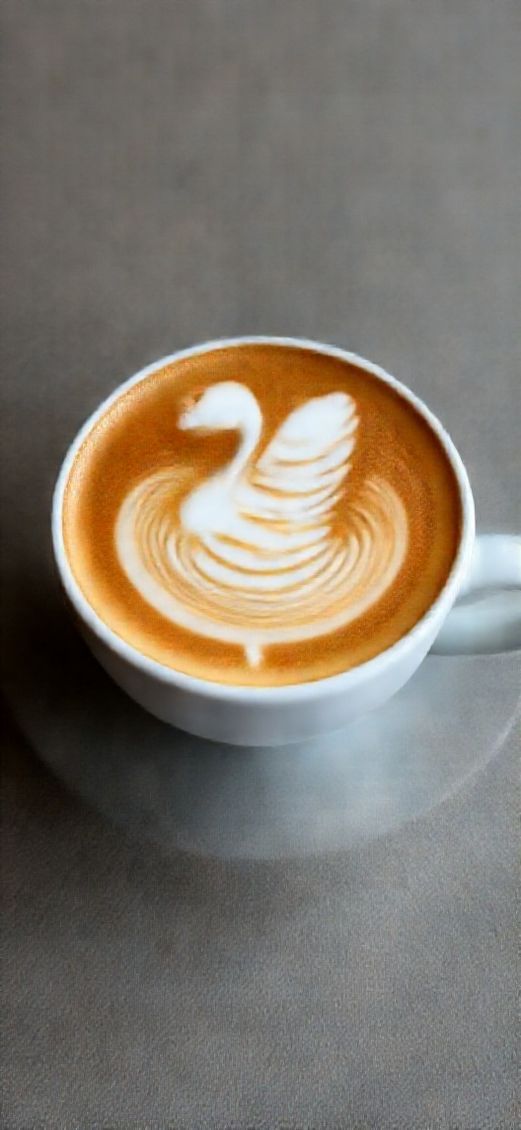 Photorealistic Crisp Latte Art Swan Wallpaper