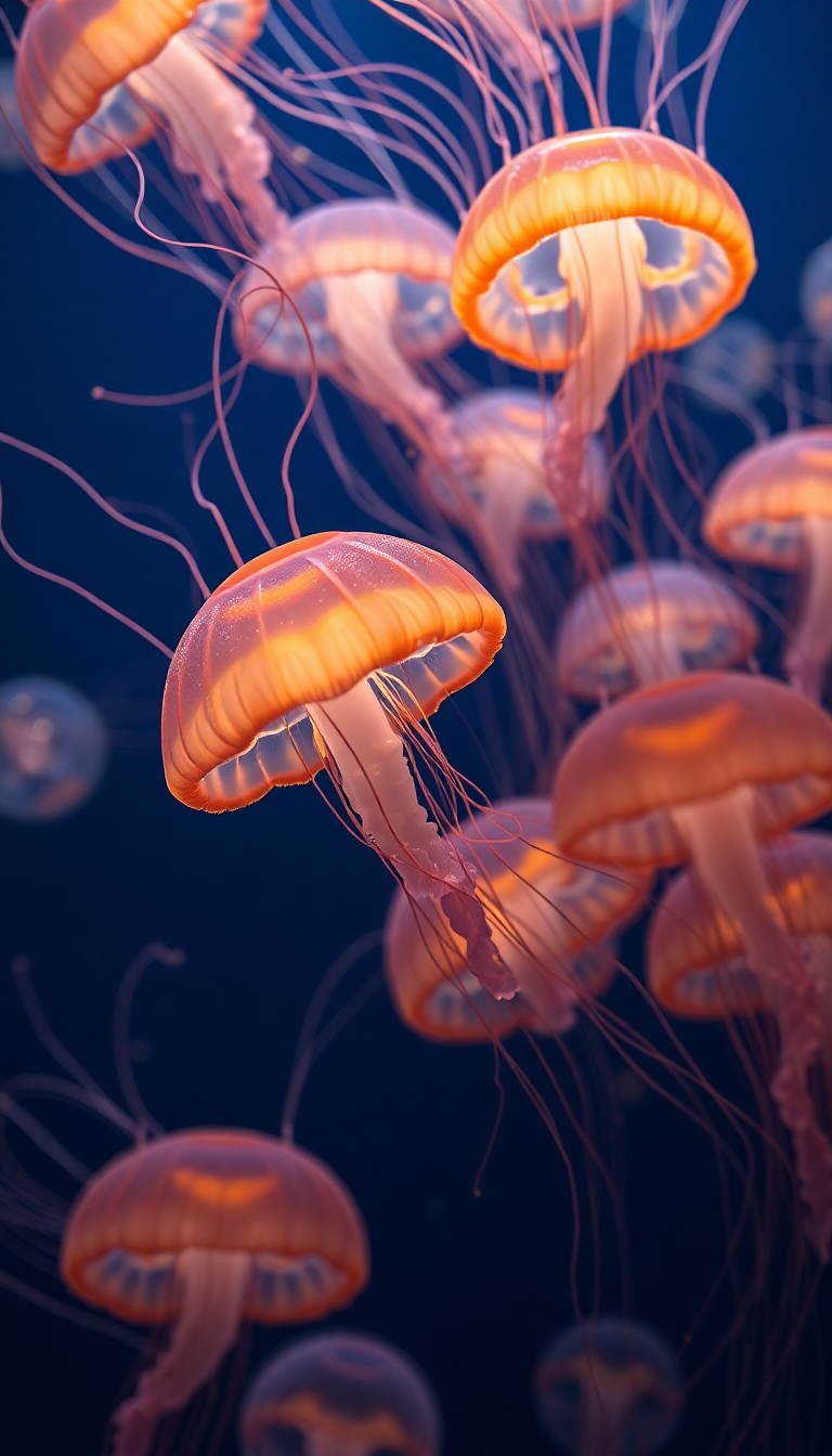 Nature Majestic School Of Jellyfish Wallpaper