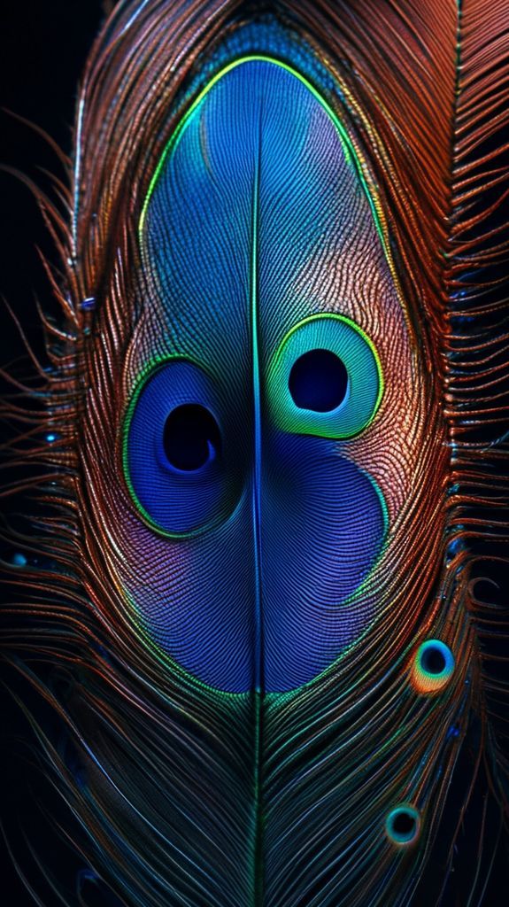 Dawn Sleek Peacock Feather Macro Wallpaper