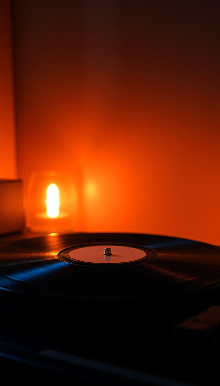 Vivid Vinyl Player Lighting Photorealistic Wallpaper